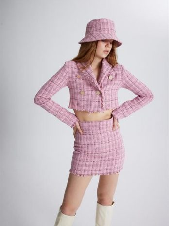 Твидовая юбка розовая, размеры S, XS, M, L