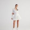 Мини-юбка Markano Lexi белая с эластичным поясом и корсетными деталями из поплина для комфорта и стиля — изображение 4