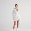 Мини-юбка Markano Lexi белая с эластичным поясом и корсетными деталями из поплина для комфорта и стиля — изображение 2