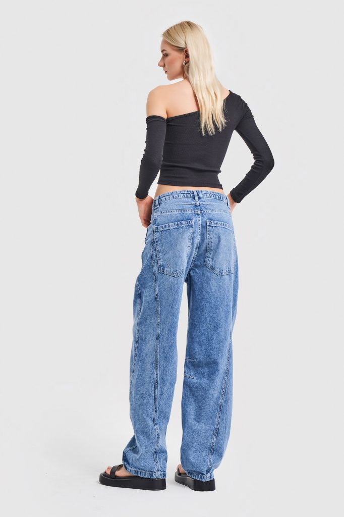 Джинсы Skater Fit низкой талии, светло-голубые, 100% коттон, размер 42 — изображение 5