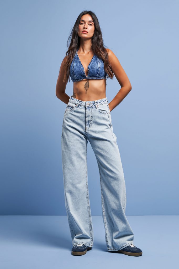 Женские джинсы "Снег" прямого кроя, 100% котон, стандартная длина, модели Wide Leg Fit, размеры 34-42 — изображение 5