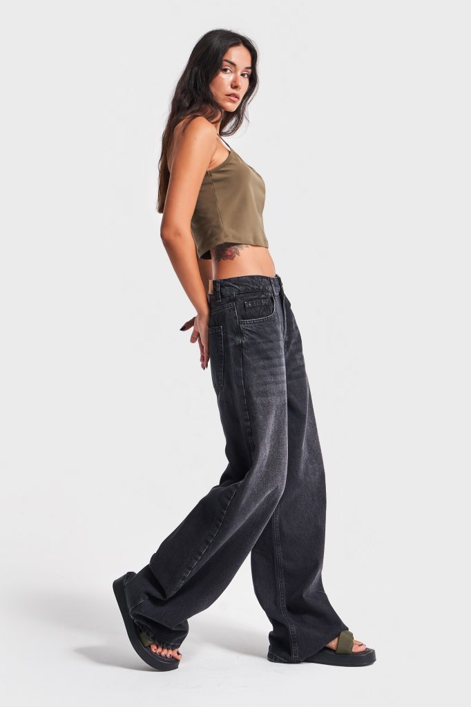 Kadın Koyu Füme Renk 2w41 Super Baggy Fit %100 Koton Denim — изображение 4