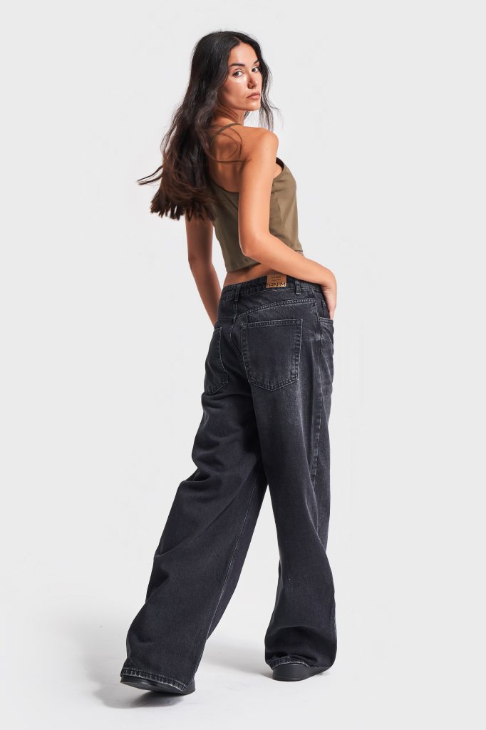 Kadın Koyu Füme Renk 2w41 Super Baggy Fit %100 Koton Denim — изображение 3