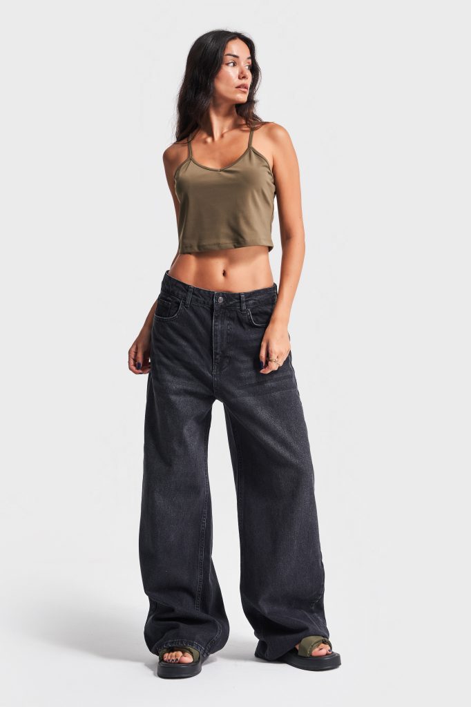 Kadın Koyu Füme Renk 2w41 Super Baggy Fit %100 Koton Denim — изображение 5
