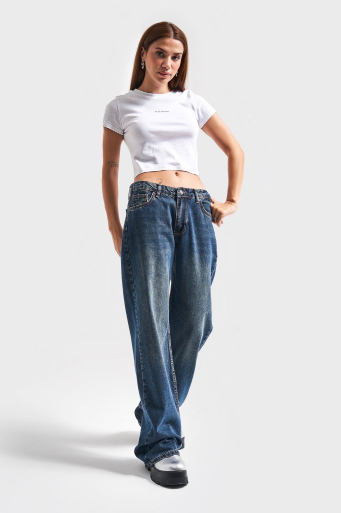 Kadın T.Kot Renngi 2w4-223 Baggy Flared Fit %100 Koton Denim — изображение 4