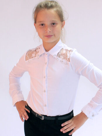 Рубашка BLUELAND для девочки школьная белая