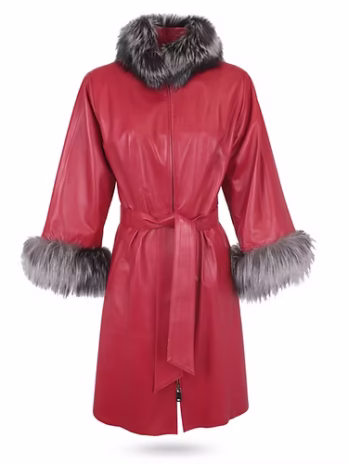 Длинное пальто из кожи  Hanna